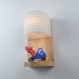 Enkel Vägglampa Sängbordslampa Med Glasskärm Och Massivt Trä För Sovrumsbyrå Vardagsrum Babyrum College Sovsal Soffbord Bokhyllor