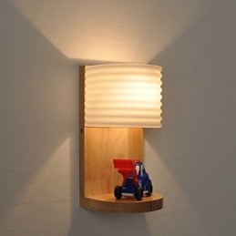 Enkel Vägglampa Sängbordslampa Med Glasskärm Och Massivt Trä För Sovrumsbyrå Vardagsrum Babyrum College Sovsal Soffbord Bokhyllor