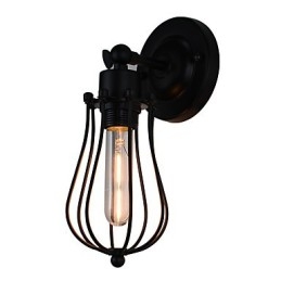 Målat Stål Vägglampa Stum Svart Amerikansk Kaffe Dekoration Retro Väggljus Ljussabel Lampa På Vägg