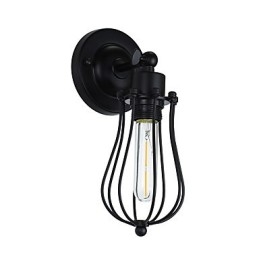 Målat Stål Vägglampa Stum Svart Amerikansk Kaffe Dekoration Retro Väggljus Ljussabel Lampa På Vägg