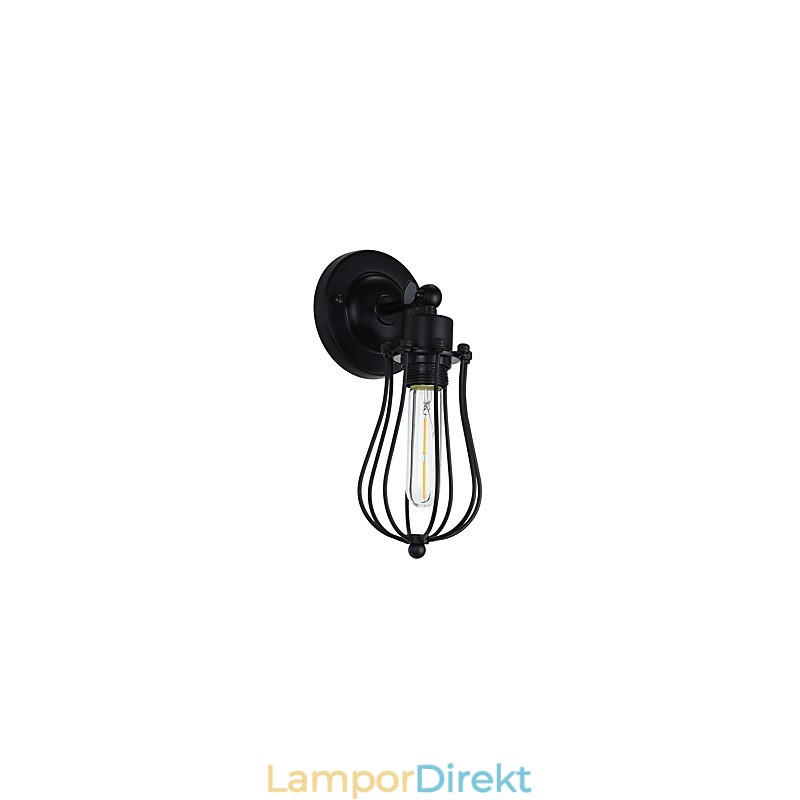 Målat Stål Vägglampa Stum Svart Amerikansk Kaffe Dekoration Retro Väggljus Ljussabel Lampa På Vägg
