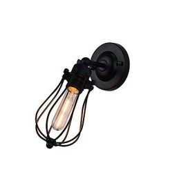 Målat Stål Vägglampa Stum Svart Amerikansk Kaffe Dekoration Retro Väggljus Ljussabel Lampa På Vägg