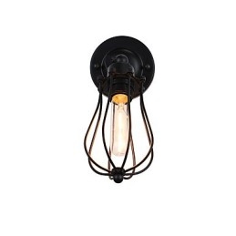 Målat Stål Vägglampa Stum Svart Amerikansk Kaffe Dekoration Retro Väggljus Ljussabel Lampa På Vägg