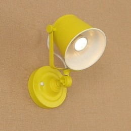 Målat Stål Vägglampa Stum Svart Amerikansk Kaffe Dekoration Retro Väggljus Ljussabel Lampa På Vägg