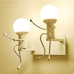American Country Järn Vägglampa Kreativ Sovrum Säng Vägglampa Varmgång Skurk Vägglampa