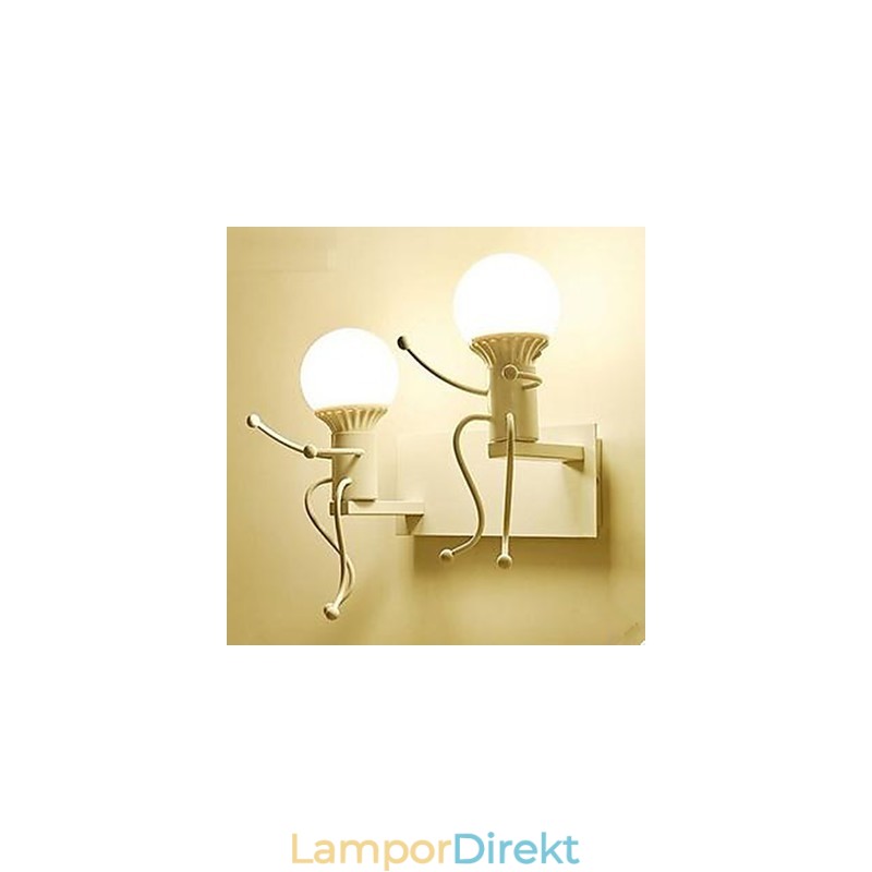 American Country Järn Vägglampa Kreativ Sovrum Säng Vägglampa Varmgång Skurk Vägglampa