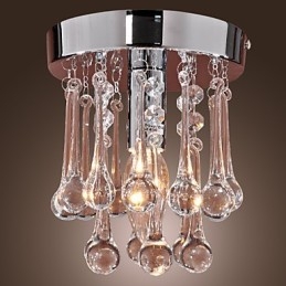 Modern Och Modern Crystal Mini Style Chrome Flush Mount