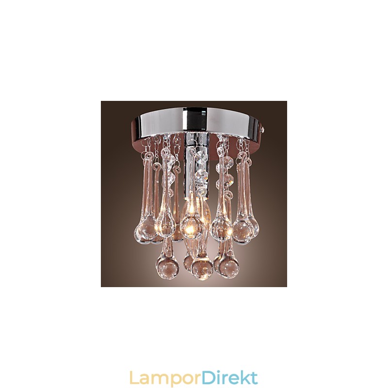 Modern Och Modern Crystal Mini Style Chrome Flush Mount