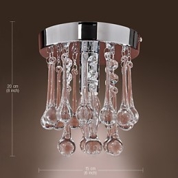 Modern Och Modern Crystal Mini Style Chrome Flush Mount