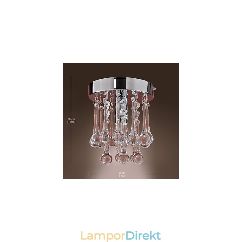 Modern Och Modern Crystal Mini Style Chrome Flush Mount