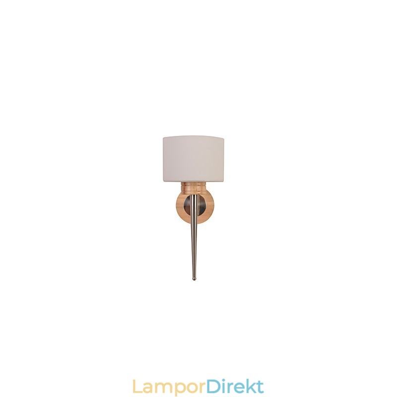 Enkel Vägglampa Sängbordslampa Med Glasskärm Och Massivt Trä För Sovrumsskåp Vardagsrum Babyrum