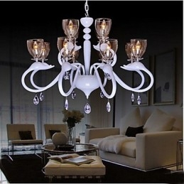Europeisk Stil Crystal Droplight Individuality Creative Swan 12 Ljus Ljuskrona