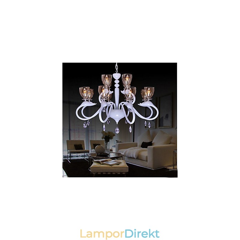 Europeisk Stil Crystal Droplight Individuality Creative Swan 12 Ljus Ljuskrona