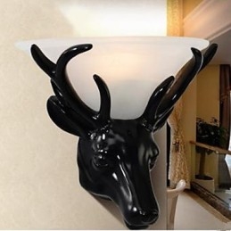 Samtida Och Kontrakterad Rådjurshuvud Vägglampa Mode Kreativ Vägglampa För Vardagsrum Sovrum