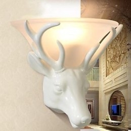 Samtida Och Kontrakterad Rådjurshuvud Vägglampa Mode Kreativ Vägglampa För Vardagsrum Sovrum