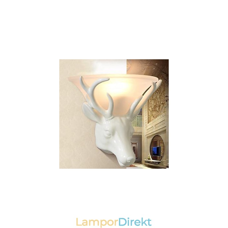 Samtida Och Kontrakterad Rådjurshuvud Vägglampa Mode Kreativ Vägglampa För Vardagsrum Sovrum