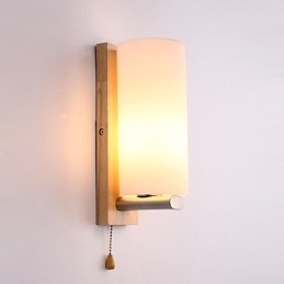 Nyhet Country Feature För Mini Style Ögonskydd Omgivningsljus Vägglampor Vägglampa Ved Trä Sovrum Sänglampa