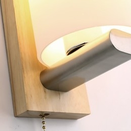 Nyhet Country Feature För Mini Style Ögonskydd Omgivningsljus Vägglampor Vägglampa Ved Trä Sovrum Sänglampa