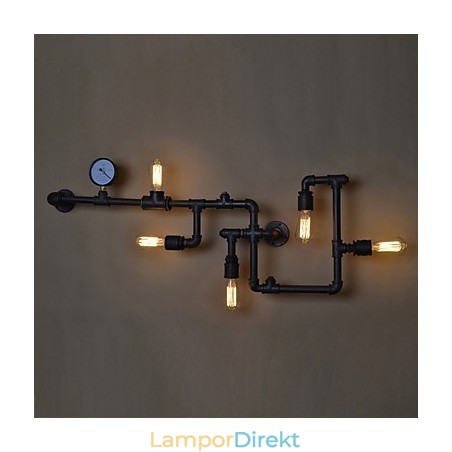 Loft Industriella Vägglampor Antika Edison Vägglampor Med Glödlampor Vintage Pipe Vägglampa För Vardagsrumsbelysning Loft Industriella Vägglampor Antika Edison Vägglampor Med Glödlampor Vintage Pipe Vägglampa För Vardagsrumsbelysning