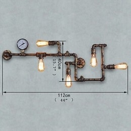 Loft Industriella Vägglampor Antika Edison Vägglampor Med Glödlampor Vintage Pipe Vägglampa För Vardagsrumsbelysning