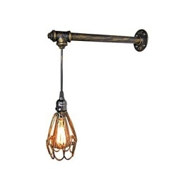 Loft Vintage Vägglampa Restaurang Café Korridor Bar Iron Cage Vägglampa Industri Järnrörsbelysning