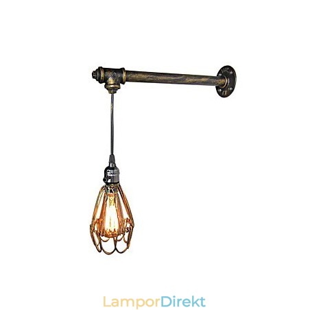 Loft Vintage Vägglampa Restaurang Café Korridor Bar Iron Cage Vägglampa Industri Järnrörsbelysning Loft Vintage Vägglampa Restaurang Café Korridor Bar Iron Cage Vägglampa Industri Järnrörsbelysning