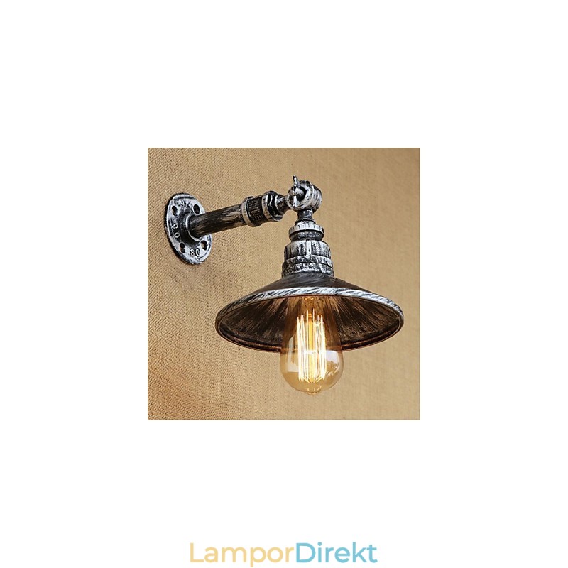 Industrial Style Nordic Water Pipe Vägglampa Vägglampa Silver