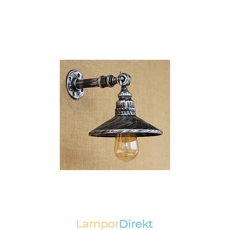 Industrial Style Nordic Water Pipe Vägglampa Vägglampa Silver