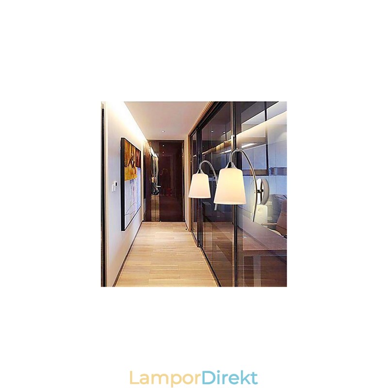 Modern Minimalistisk Glas Sänggång Hotellrum Vägglampa