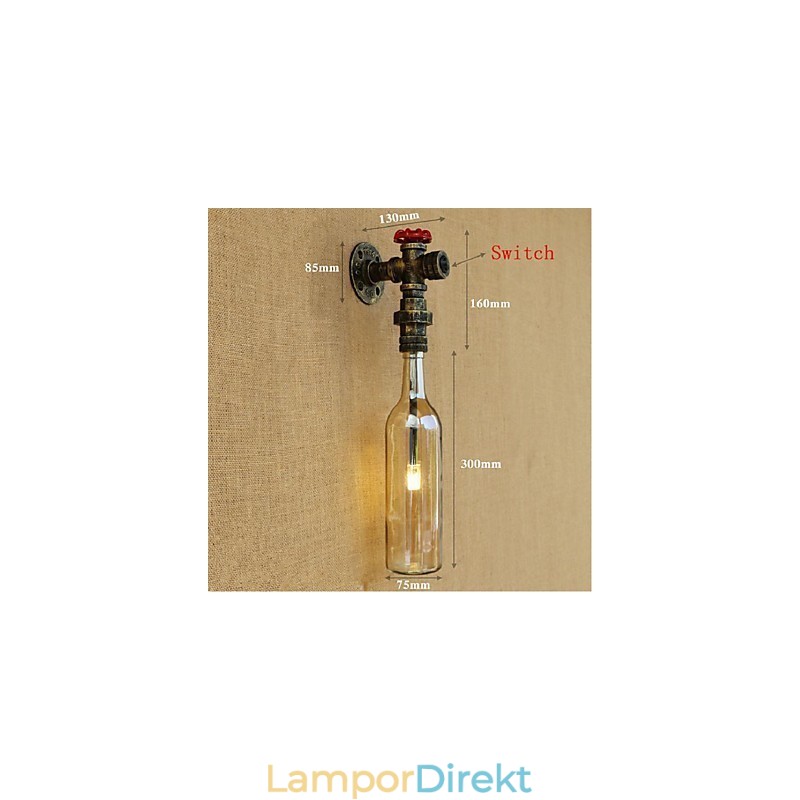 Amber Vatten Vägglampa Med Switch Vägglampa