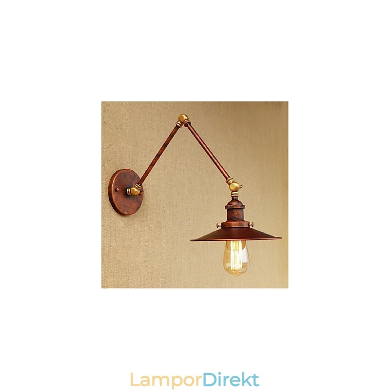 Lång Arm Halvrostig Industriell Retro Nostalgisk Infällbar Vägglampa Vägglampor