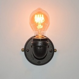 Enkel Retro Industrial Iron Pipe Dekorativ Vägglampa Väggarmatur