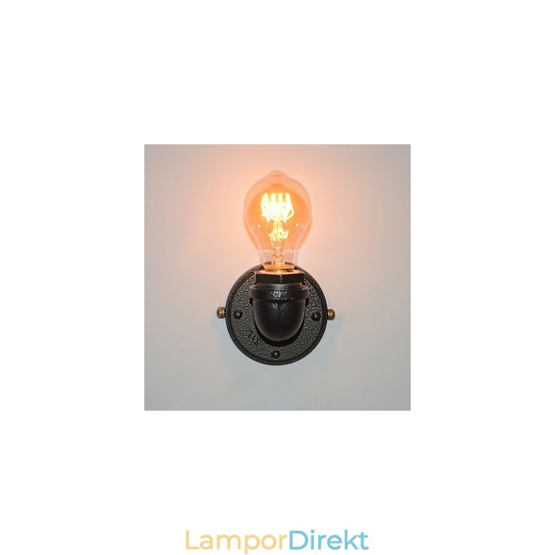 Enkel Retro Industrial Iron Pipe Dekorativ Vägglampa Väggarmatur