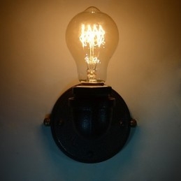 Enkel Retro Industrial Iron Pipe Dekorativ Vägglampa Väggarmatur