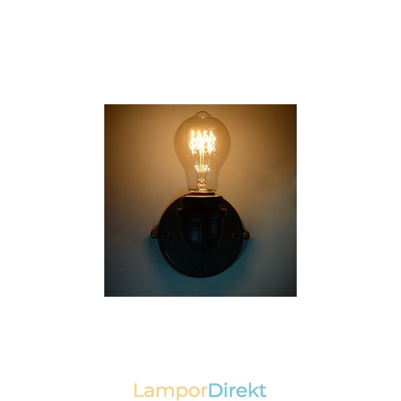 Enkel Retro Industrial Iron Pipe Dekorativ Vägglampa Väggarmatur