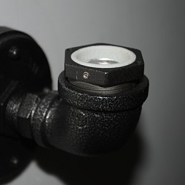 Enkel Retro Industrial Iron Pipe Dekorativ Vägglampa Väggarmatur