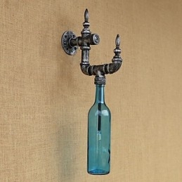Retro Nostalgi Med Personlighet Café Bar Restaurang Korridor Vattenflaska Vägglampa Switch