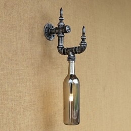 Retro Nostalgi Med Personlighet Café Bar Restaurang Korridor Vattenflaska Vägglampa Switch