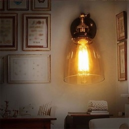 Industriell Edison Enkelhet Glasvägglampa Metall Baskåpa Matsal Arbetsrum Kontor Hall Väggmonteringslampa