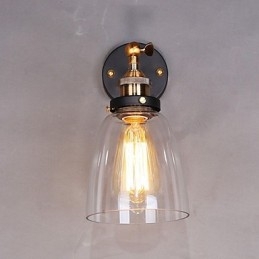Industriell Edison Enkelhet Glasvägglampa Metall Baskåpa Matsal Arbetsrum Kontor Hall Väggmonteringslampa