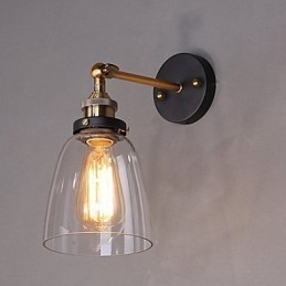 Industriell Edison Enkelhet Glasvägglampa Metall Baskåpa Matsal Arbetsrum Kontor Hall Väggmonteringslampa