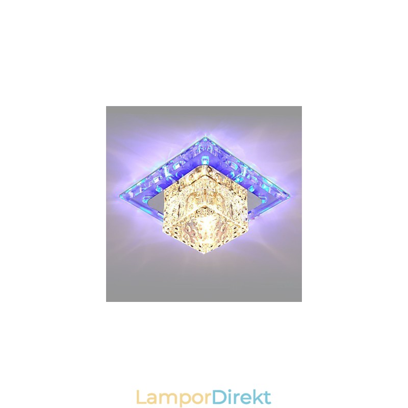 Mini Kristall Taklampa Spotlight 3W Creative Lamprör Ljus Färgglad Färg Fyrkantig Kupolljus
