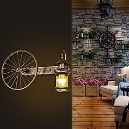 Rustik Lodge Målningsfunktion För Mini Style Uplight Vägglampor Vägglampa
