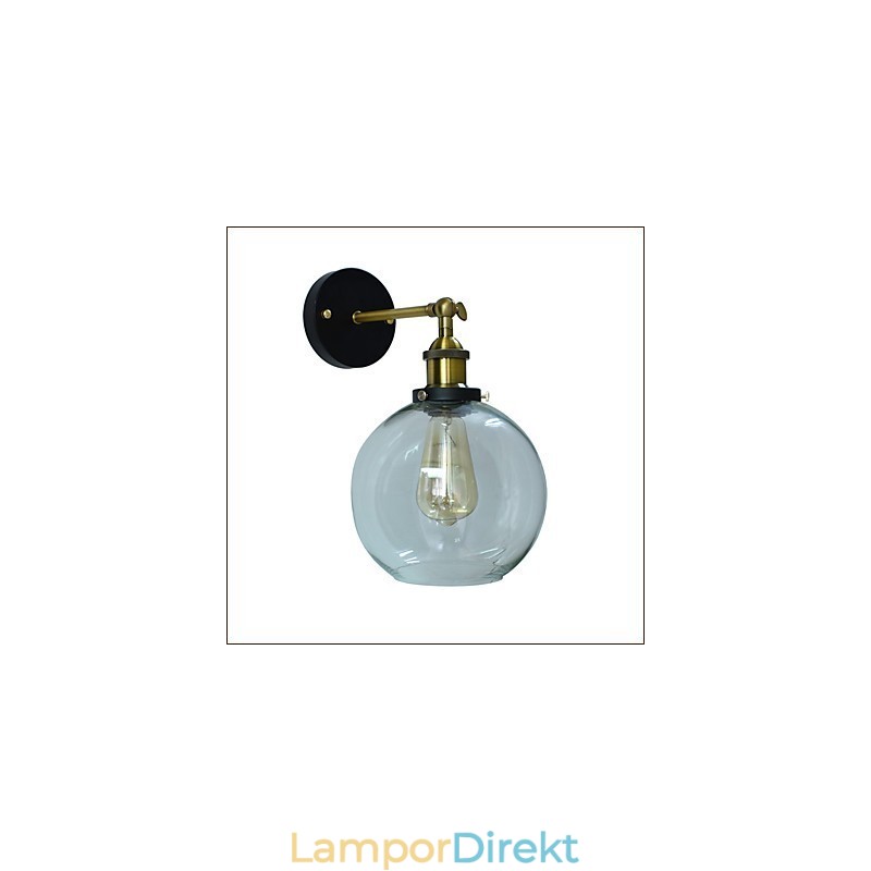 Järnvägglampa Svart Enkel Retro Vägglampa Enkelhuvud Dekorativ Vägglampa Europeisk Stil