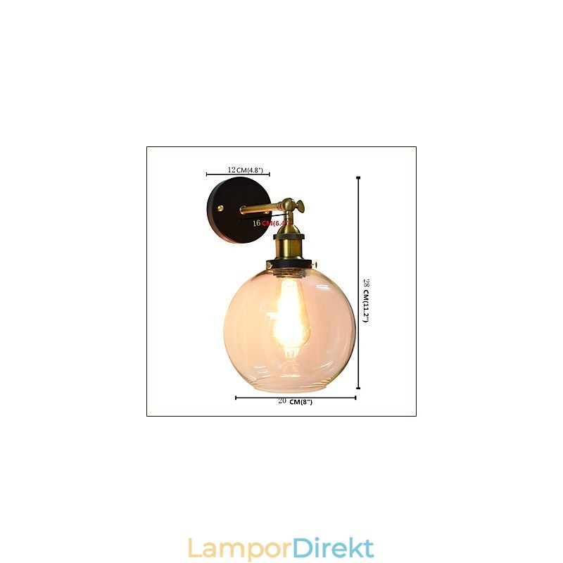 Järnvägglampa Svart Enkel Retro Vägglampa Enkelhuvud Dekorativ Vägglampa Europeisk Stil