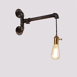 Vintage Industrial Pipe Vägglampor Med Strömbrytare Creative Lights Restaurang Cafe Bar Dekorationsbelysning Med 1 Ljus Målad Finish