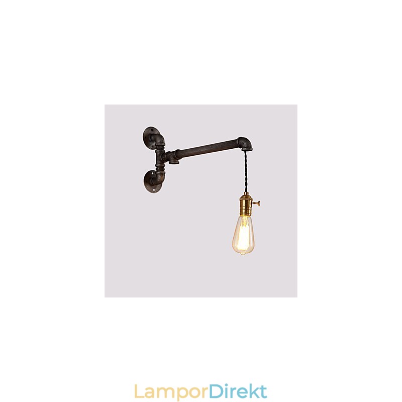 Vintage Industrial Pipe Vägglampor Med Strömbrytare Creative Lights Restaurang Cafe Bar Dekorationsbelysning Med 1 Ljus Målad Finish