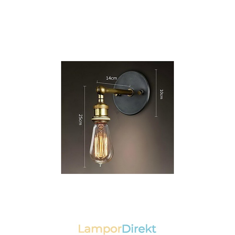 The American Village Wall Balkong Korridor Enkel Koppar Head Lamp