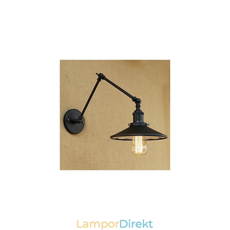 Rustik Lodge Country Retro Målning Funktion För Mini Style Swing Arm Vägglampa