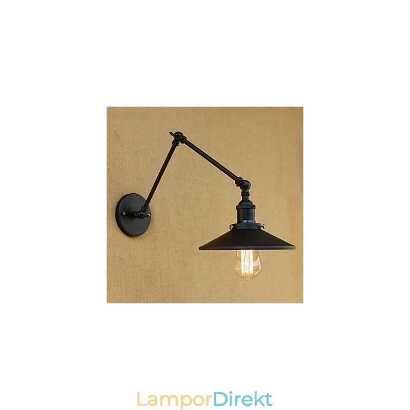 Rustik Lodge Country Retro Målning Funktion För Mini Style Swing Arm Vägglampa